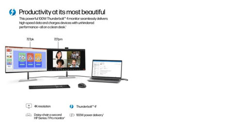 HP Series 7 Pro 27 inch 4K Conferencing Monitor - 727pm HP Series 7 Pro 27 inch 4K Conferencing Monitor - 727pm